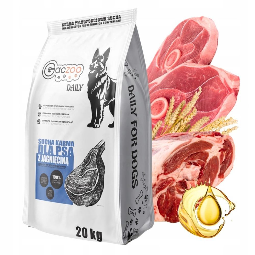 Gaczoo DAILY karma sucha dla psa Jagnięcina 20kg